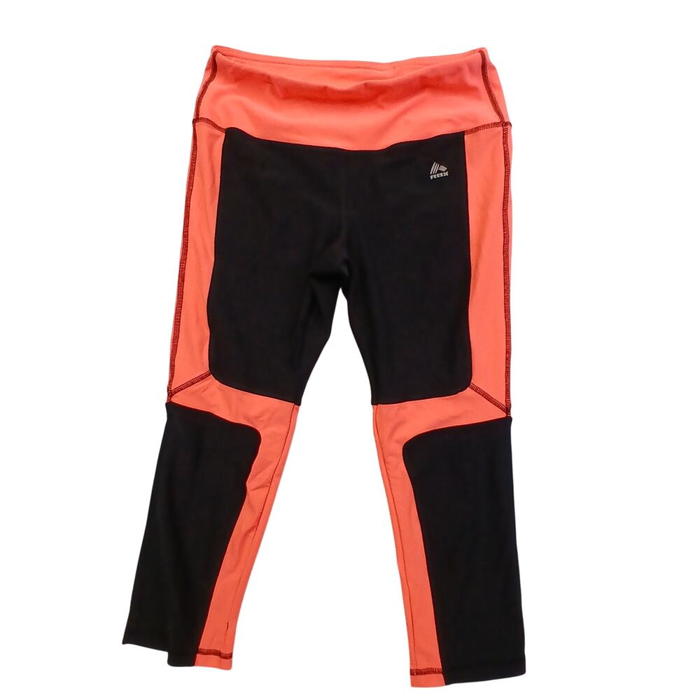 RBX Womens Medium Cropped Leggings Black Coral Pink Athletic Capris